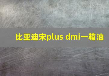 比亚迪宋plus dmi一箱油